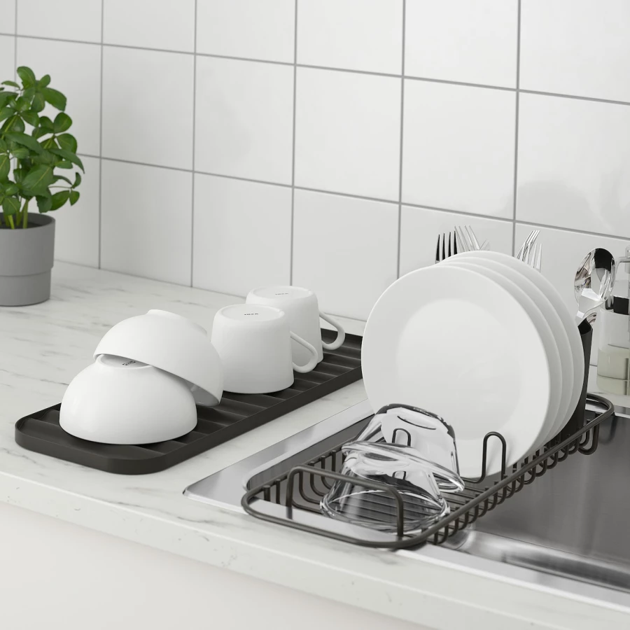 Сушилка для посуды - IKEA LILLHAVET, 48х17 см, антрацит, ЛИЛЛЬХАВЕТ ИКЕА (изображение №3)