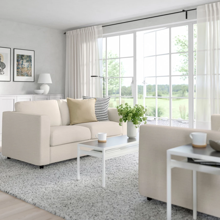 2-местный диван раскладной - IKEA VIMLE/ВИМЛЕ ИКЕА, 68х98х190 см, белый (изображение №12)