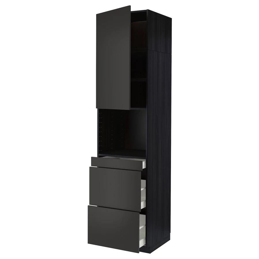 Высокий шкаф - IKEA METOD/MAXIMERA/МЕТОД/МАКСИМЕРА ИКЕА, 60х60х240 см, коричневый (изображение №1)