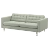 3-местный диван - IKEA LANDSKRONA, 78x89x204см, серый/светло-серый, ЛАНДСКРОНА ИКЕА
