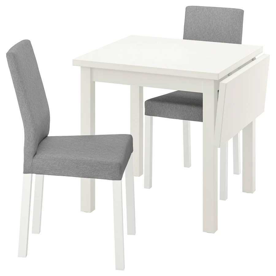 Раскладной кухонный стол - NORDVIKEN/KÄTTIL IKEA, 104х74 см, белый/серый, НОРДВИКЕН/КЕТТИЛ ИКЕА (изображение №1)