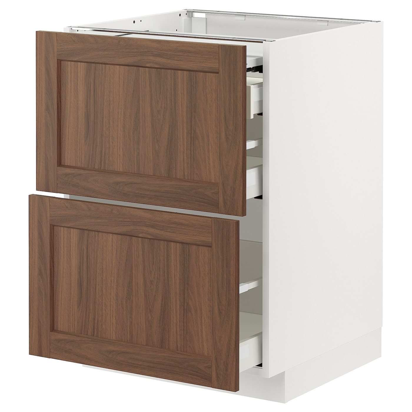 Напольный кухонный шкаф  - IKEA METOD MAXIMERA, 88x62x60см, белый/коричневый, МЕТОД МАКСИМЕРА ИКЕА