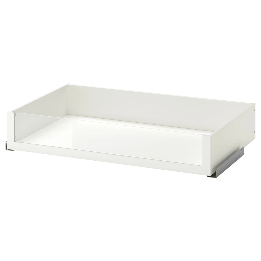 Выдвижной ящик со стеклянной передней панелью - IKEA KOMPLEMENT, 16х56,9х92,8 см, белый, КОМПЛИМЕНТ ИКЕА (изображение №1)