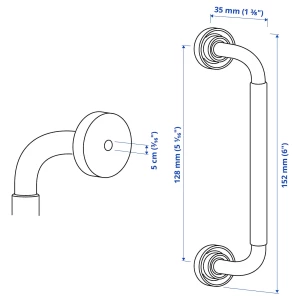 Второе фото. Ручка-скоба - IKEA SKRUVSHULT, 15.2 см, антрацит, СКРУВСХУЛЬТ ИКЕА