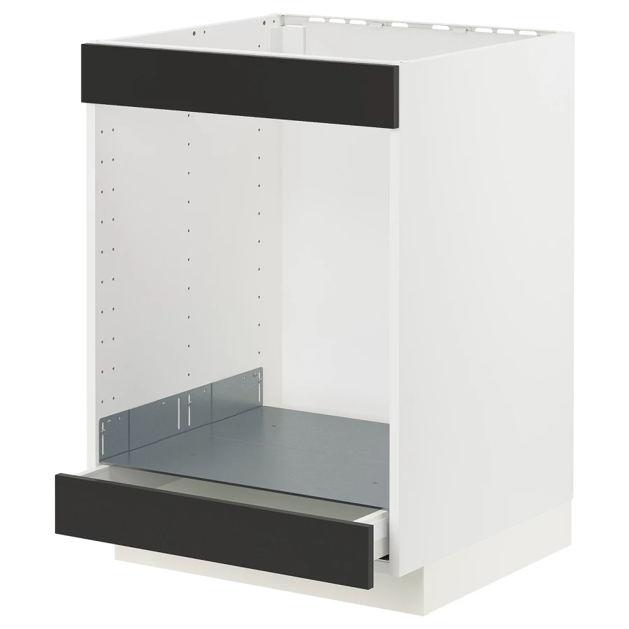 Напольный кухонный шкаф  - IKEA METOD MAXIMERA, 88x62x60см, белый/черный, МЕТОД МАКСИМЕРА ИКЕА (изображение №1)