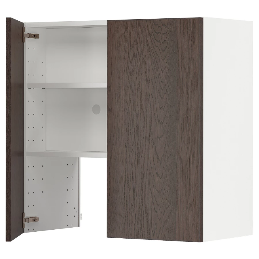 Навесной шкаф - METOD  IKEA/  МЕТОД ИКЕА, 80х80 см, белый/коричневый (изображение №1)