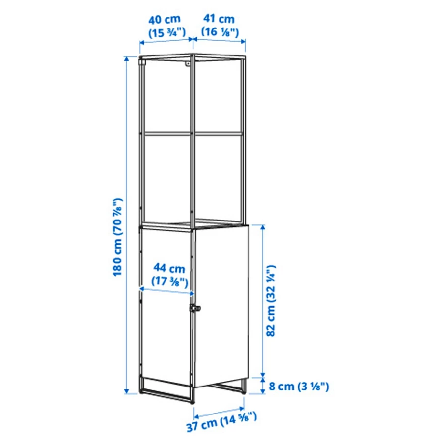 Книжный шкаф - JOSTEIN IKEA/ ЙОСТЕЙН ИКЕА,  180х41 см, белый (изображение №5)
