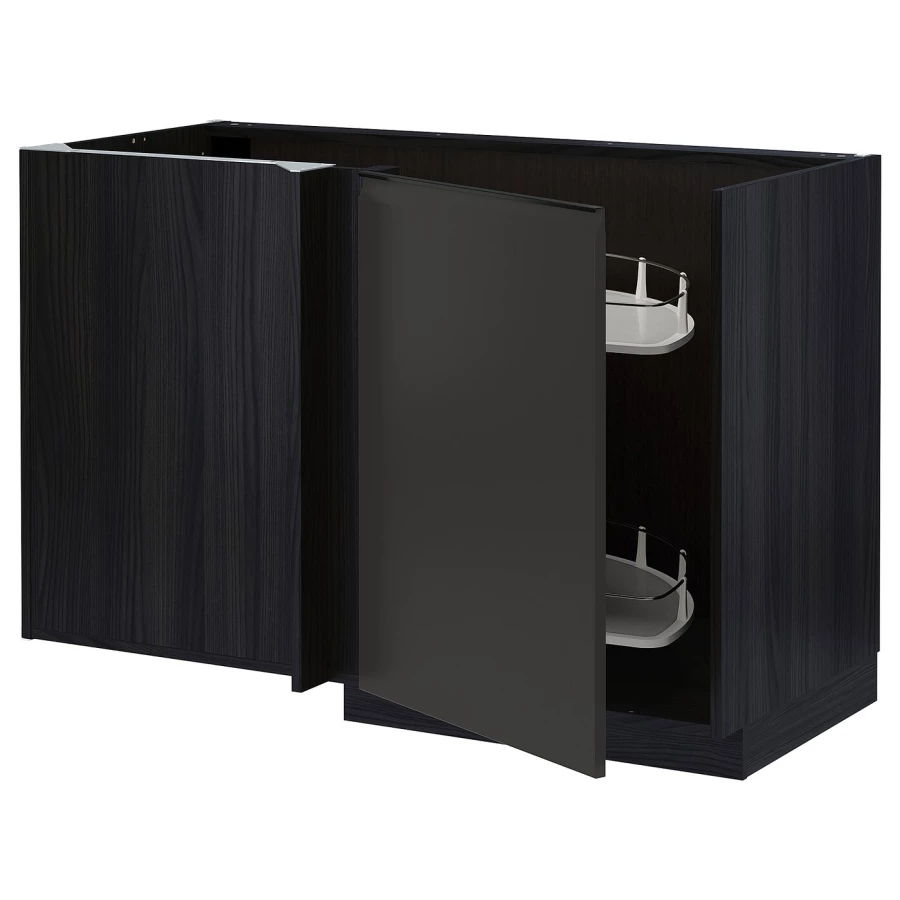 Напольный шкаф - METOD IKEA/ МЕТОД ИКЕА,  127,5х88 см, черный/коричневый (изображение №1)