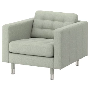 Кресло - IKEA LANDSKRONA, 89х89х78 см, светло-зеленый, ЛАНДСКРУНА ИКЕА
