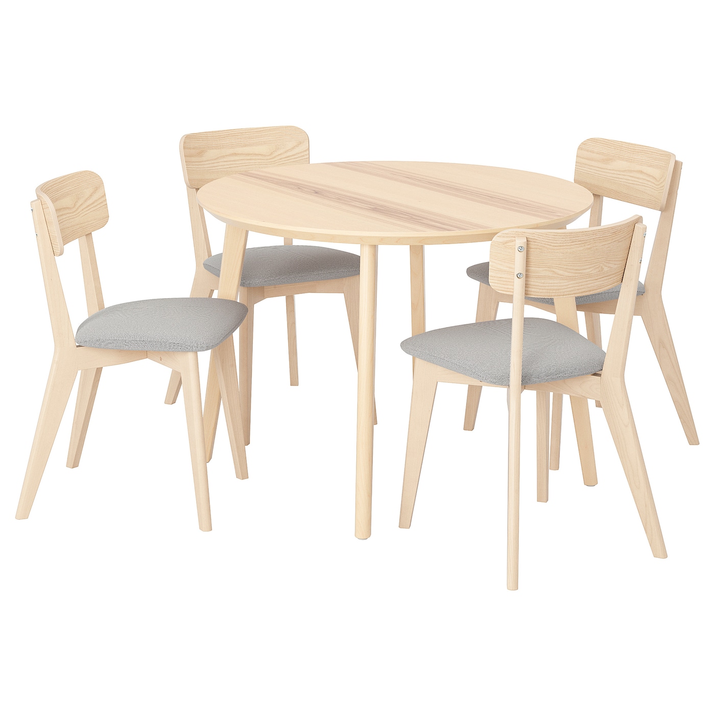 Стол и 4 стула - LISABO IKEA/ ЛИСАБО ИКЕА,  105х74 см, под беленый дуб