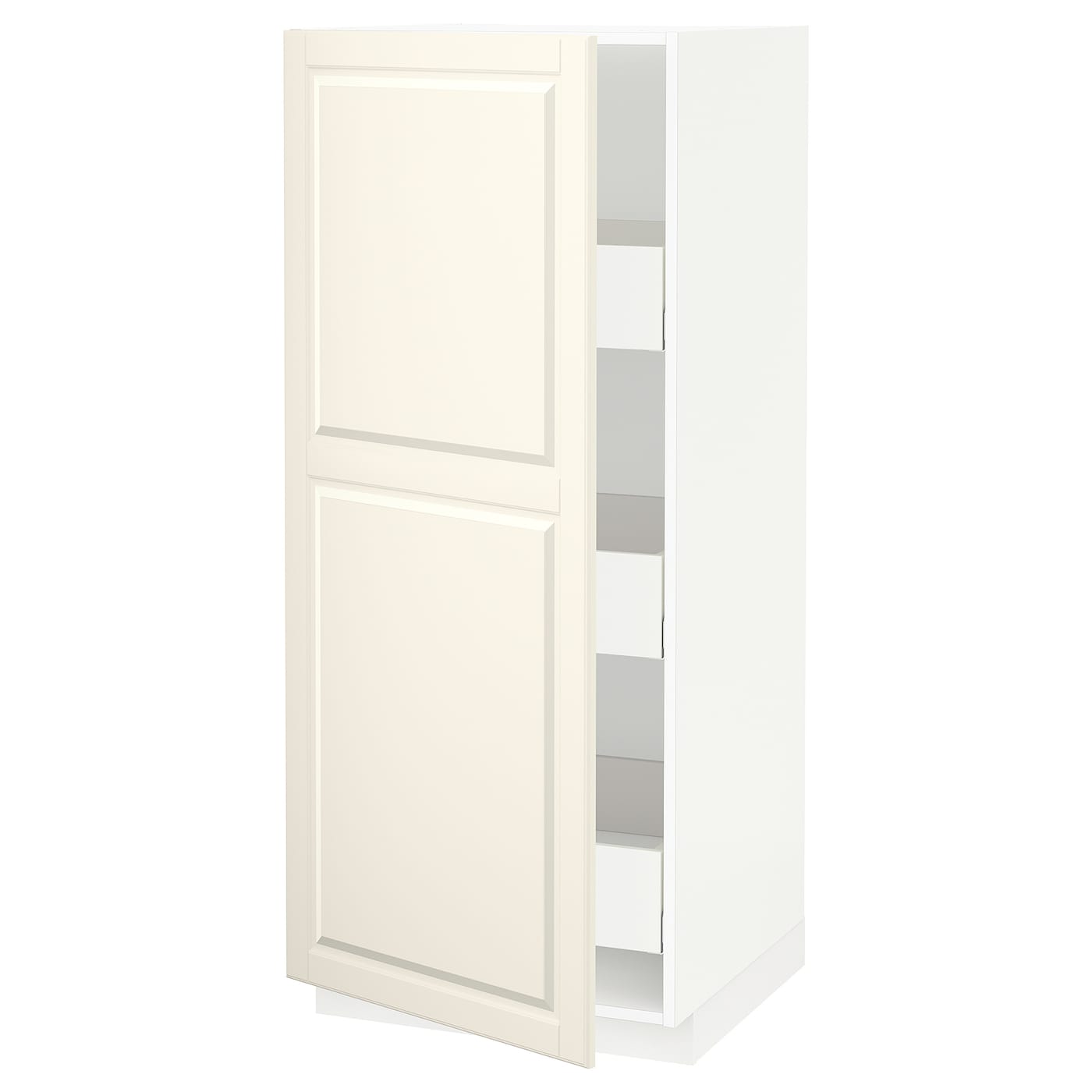Высокий шкаф с ящиками - IKEA METOD/MAXIMERA/МЕТОД/МАКСИМЕРА ИКЕА, 140х60х60 см, белый/кремовый