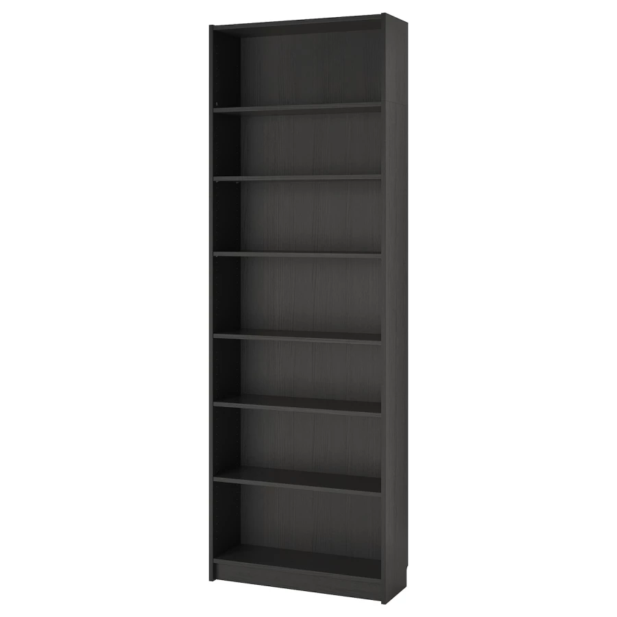 Открытый книжный шкаф - BILLY IKEA/БИЛЛИ ИКЕА, 28х80х237 см, чёрный (изображение №1)