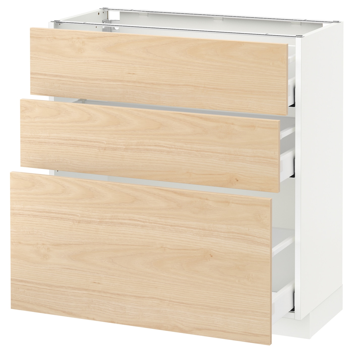 Напольный шкаф - IKEA METOD MAXIMERA, 88x39x80см, белый/светлый ясень, МЕТОД МАКСИМЕРА ИКЕА