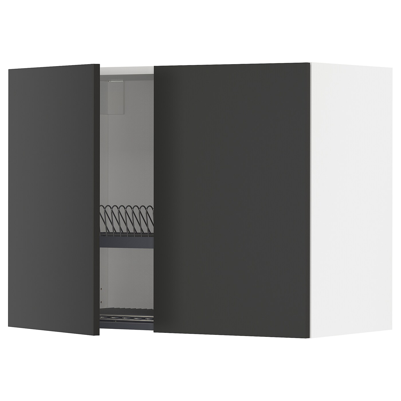 Навесной шкаф с сушилкой - METOD IKEA/ МЕТОД ИКЕА, 60х80 см, белый/черный
