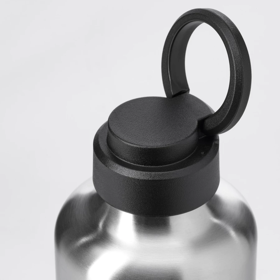 Бутылка с крышкой - IKEA ENKELSPÅRIG/ENKELSPARIG, 0.7 л, черный/нержавеющая сталь, ЭНКЕЛЬСПОРИГ ИКЕА (изображение №2)