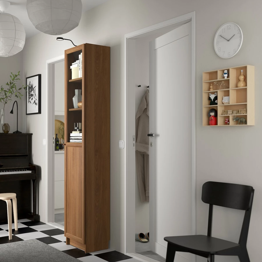 Книжный шкаф -  BILLY / OXBERG IKEA/ БИЛЛИ/ ОКСБЕРГ ИКЕА, 40х30х202 см, коричневый (изображение №3)