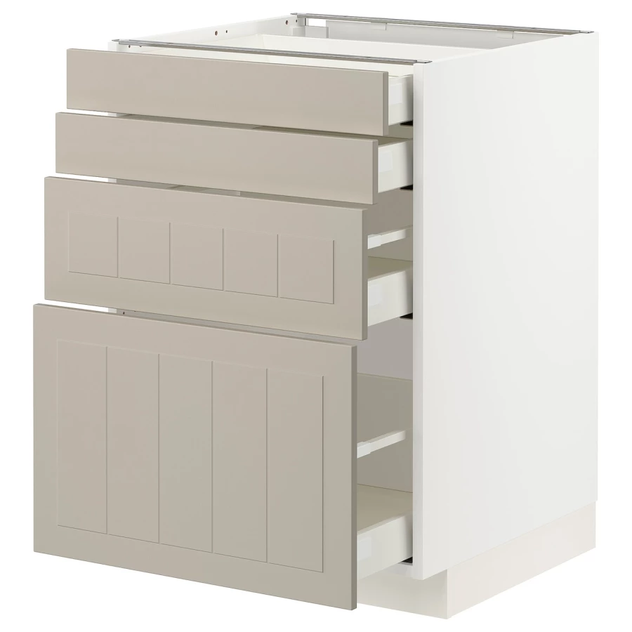 Напольный шкаф  - IKEA METOD MAXIMERA, 88x61,9x60см, белый/светло-серый, МЕТОД МАКСИМЕРА ИКЕА (изображение №1)