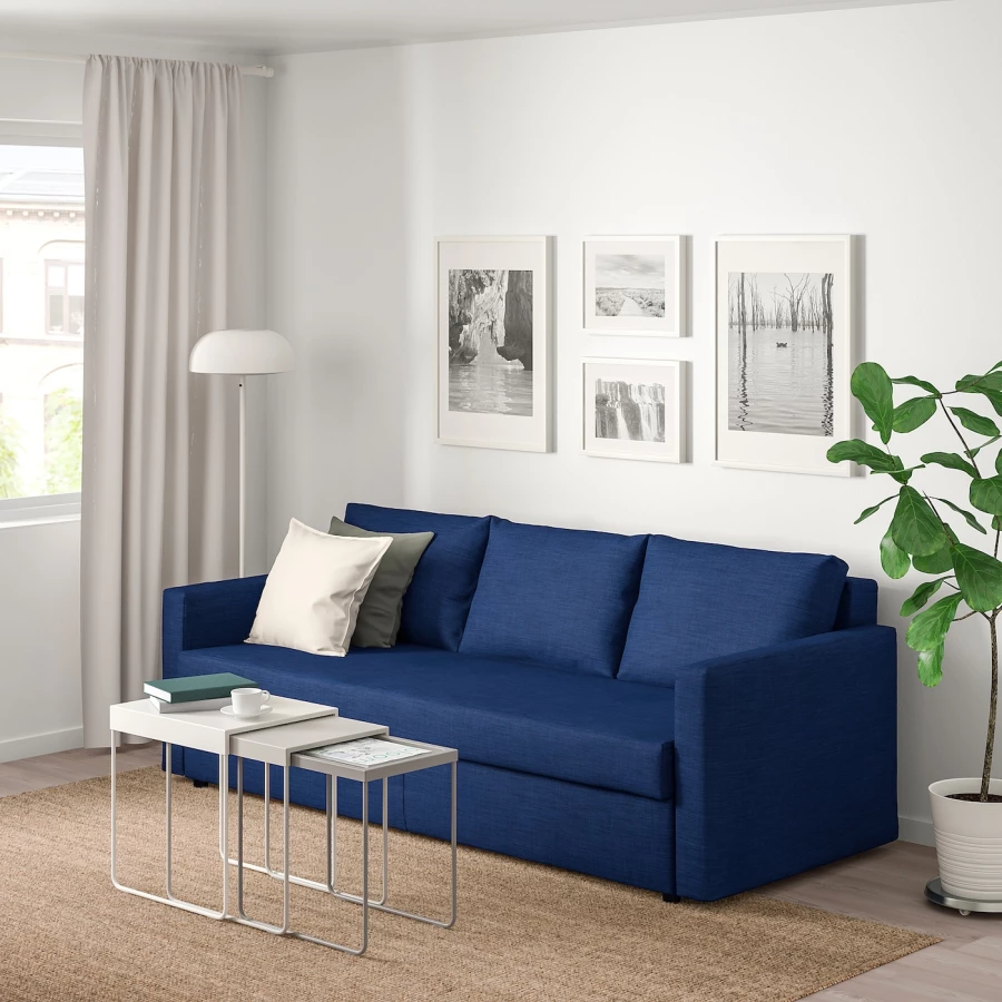 3-местный диван-кровать - IKEA FRIHETEN, 83x105x225см, синий, ФРИХЕТЭН ИКЕА (изображение №2)