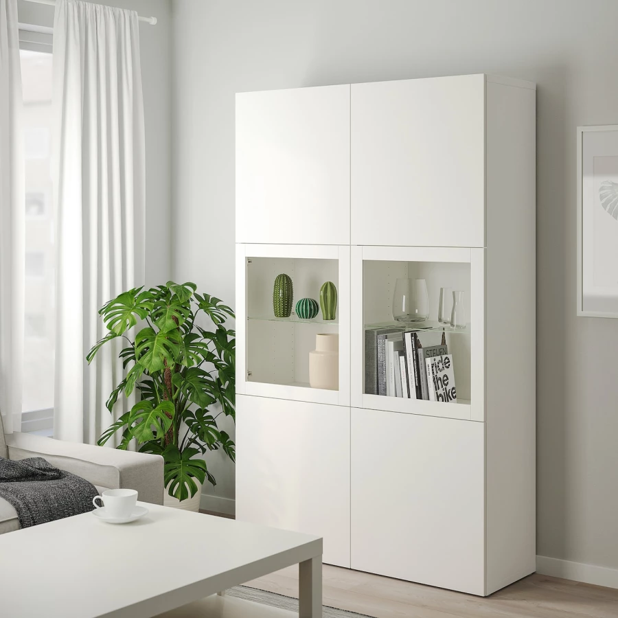Комбинация для хранения - IKEA BESTÅ/BESTA/БЕСТА /БЕСТО ИКЕА, 120x40x192 см, белый (изображение №8)