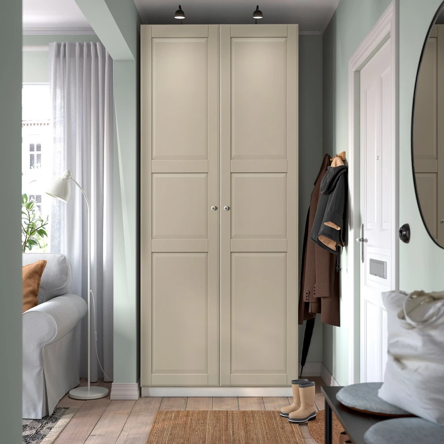 Гардеробная комбинация - IKEA PAX/TYSSEDAL / ПАКС/ТИССЕДАЛЬ ИКЕА, 236x100x37 см ,белый/бежевый (изображение №2)