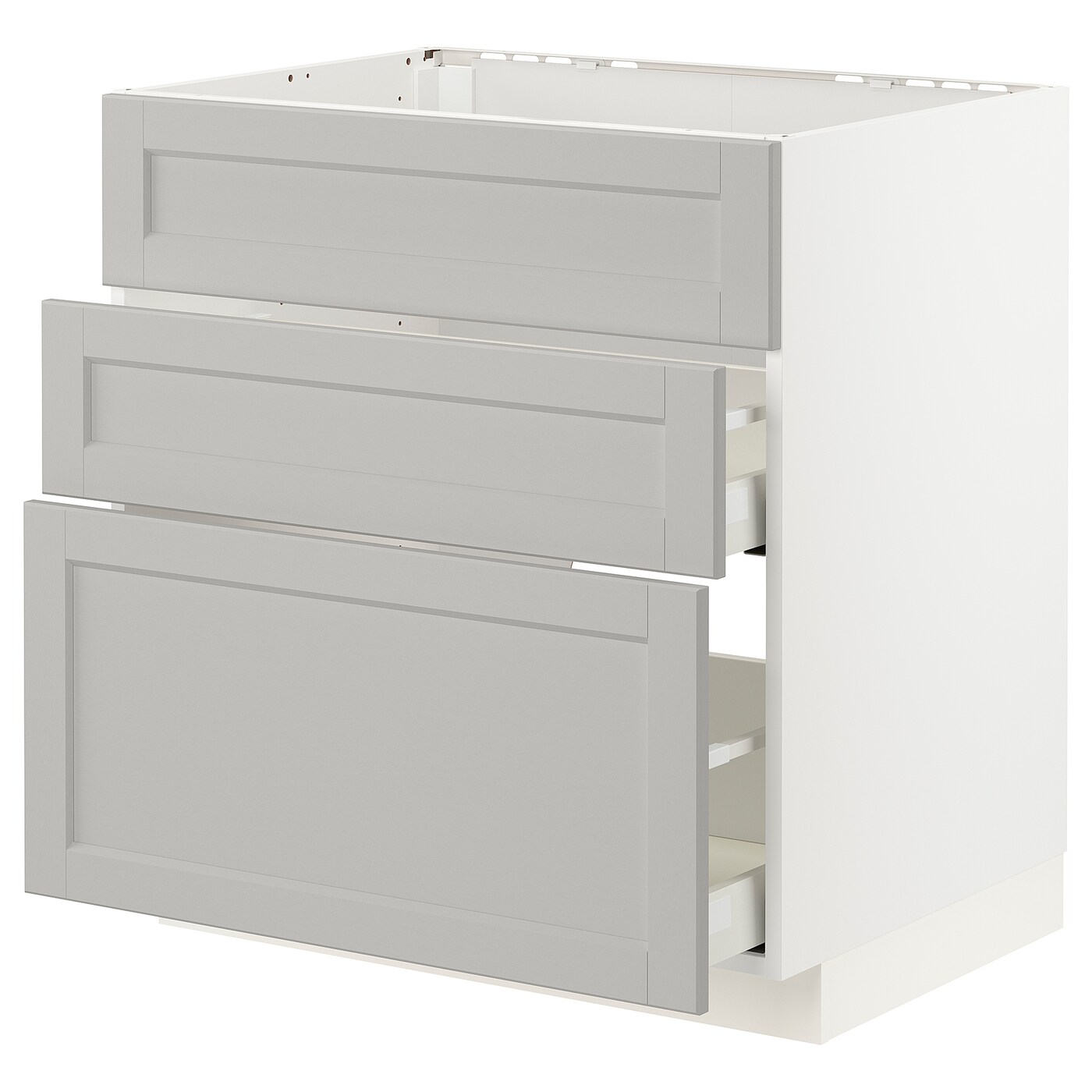 Напольный шкаф - METOD / MAXIMERA IKEA/ МЕТОД/ МАКСИМЕРА ИКЕА,  80х80 см, белый/светло-серый