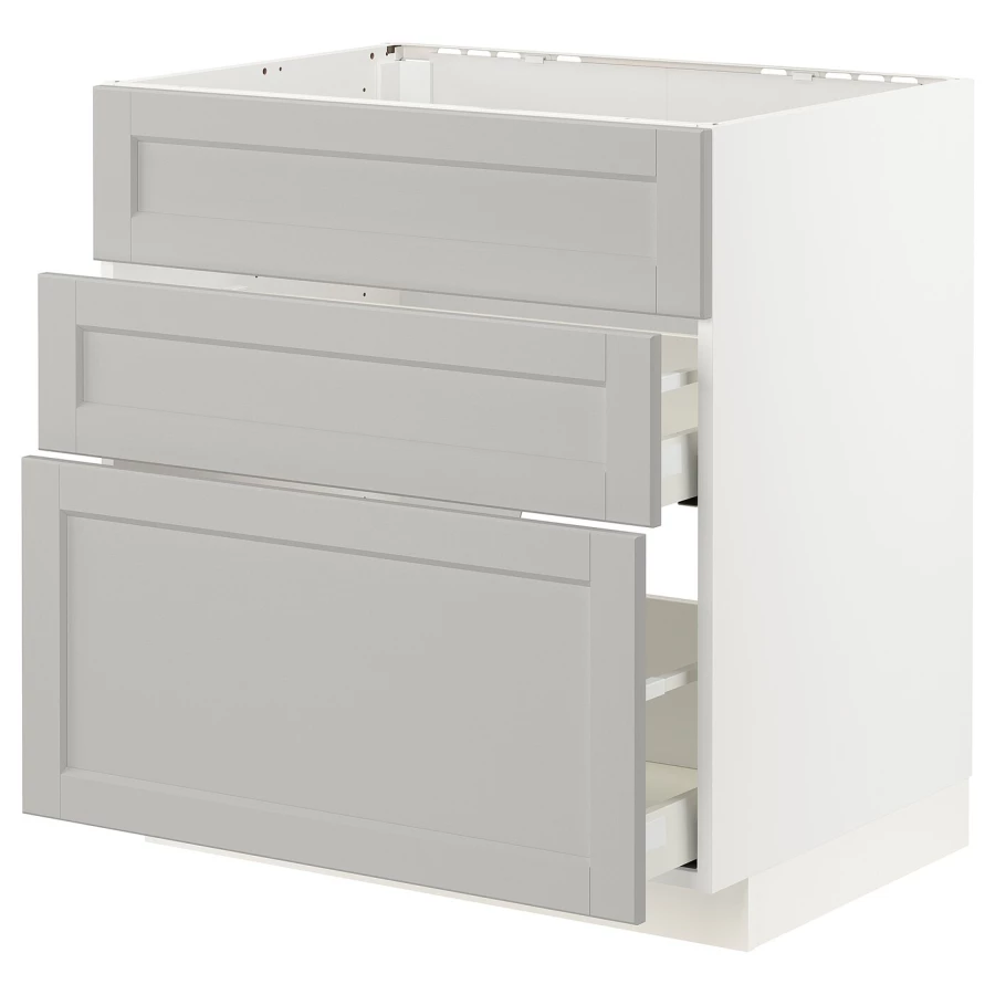 Напольный шкаф - METOD / MAXIMERA IKEA/ МЕТОД/ МАКСИМЕРА ИКЕА,  80х80 см, белый/светло-серый (изображение №1)