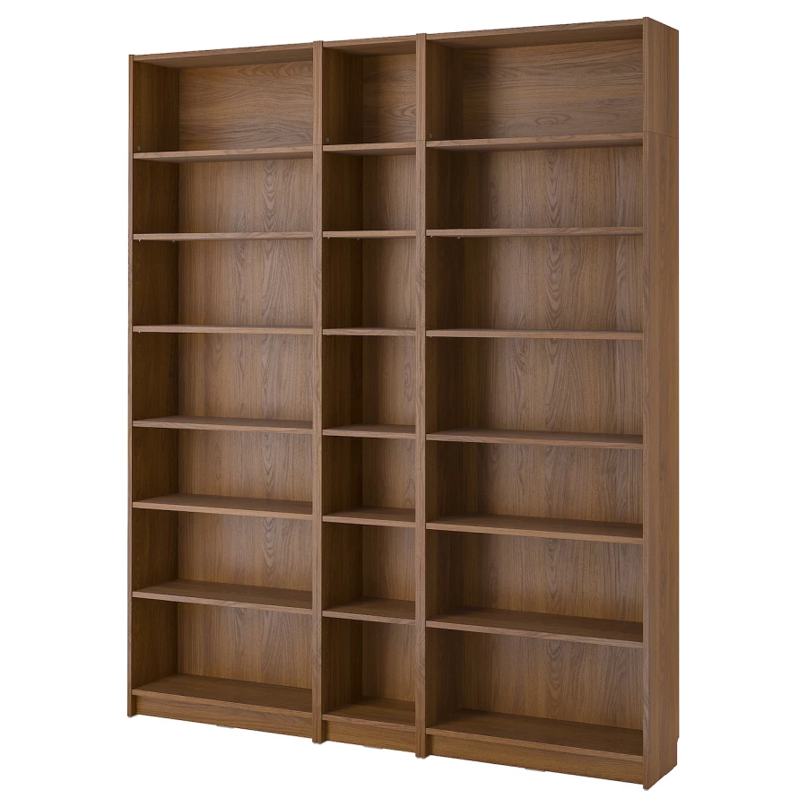 Книжный шкаф -  BILLY IKEA/ БИЛЛИ ИКЕА, 200х28х237 см, коричневый (изображение №1)
