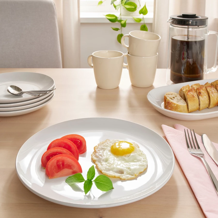 Набор тарелок, 4 шт. - IKEA GODMIDDAG, 26 см, белый, ГОДМИДДАГ ИКЕА (изображение №2)
