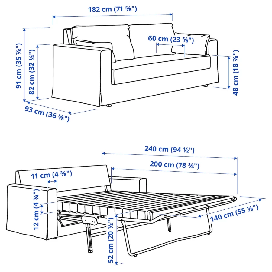 Диван-кровать 2-местный - IKEA HYLTARP/ХИЛТАРП ИКЕА, темно-зеленый (изображение №7)