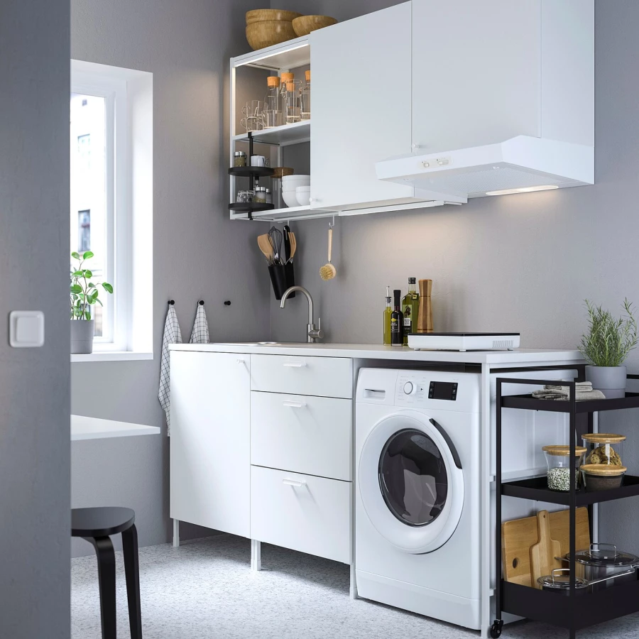 Кухня -  ENHET  IKEA/ ЭНХЕТ ИКЕА, 221,3х183  см, белый (изображение №2)