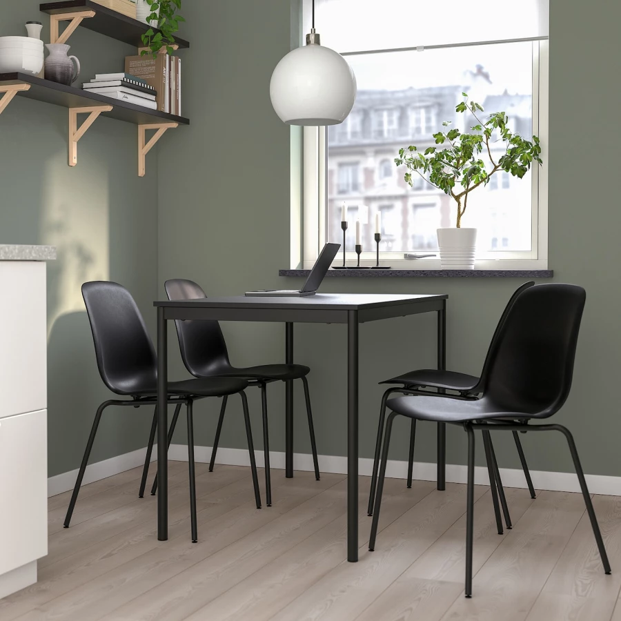 Кухонный стол - SANDSBERG/LIDÅS IKEA/ САНДСБЕР/ЛИДОНОС ИКЕА, 110х73х67 см, черный (изображение №2)
