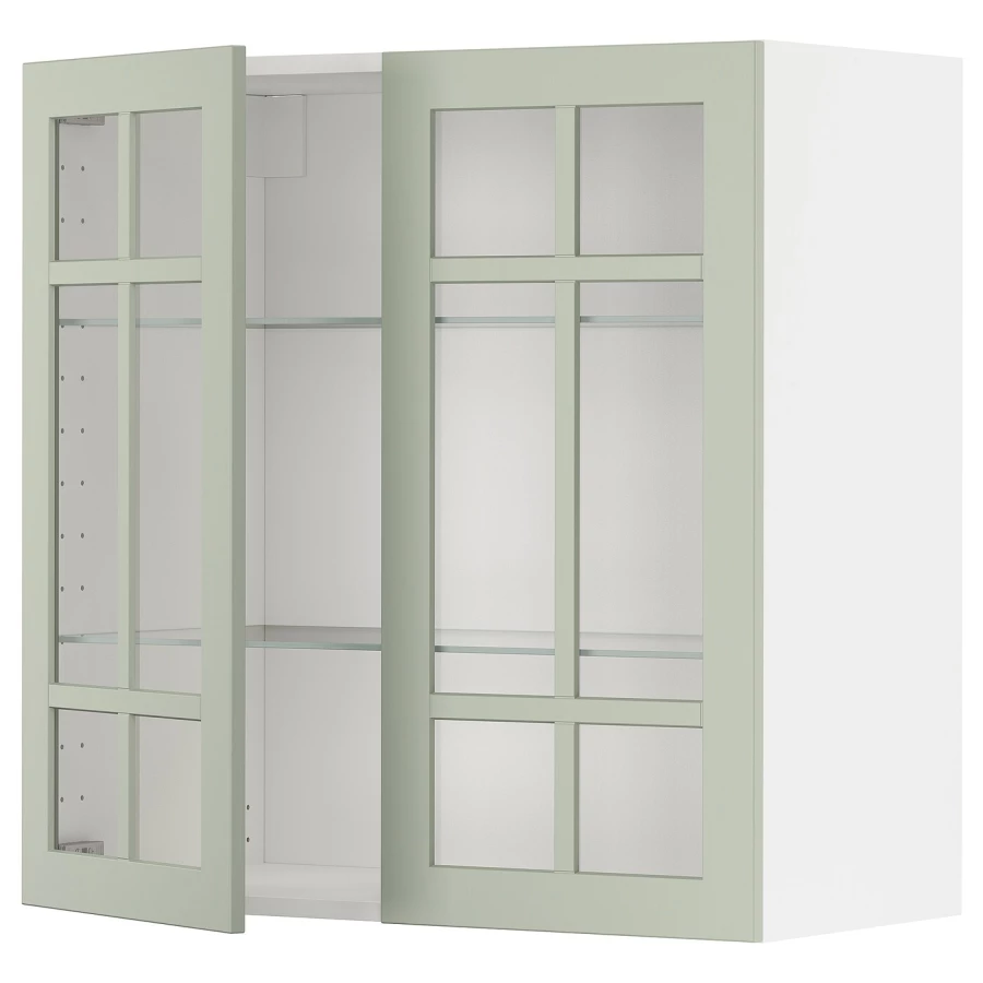 Шкаф  - METOD IKEA/ МЕТОД ИКЕА, 80х80 см, белый/зеленый (изображение №1)