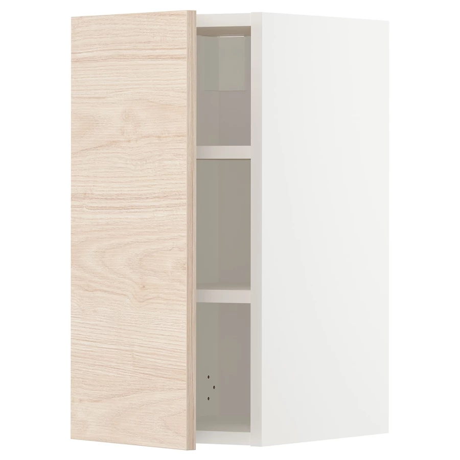 Навесной шкаф с полкой - METOD IKEA/ МЕТОД ИКЕА, 60х30 см, белый/под беленый дуб (изображение №1)