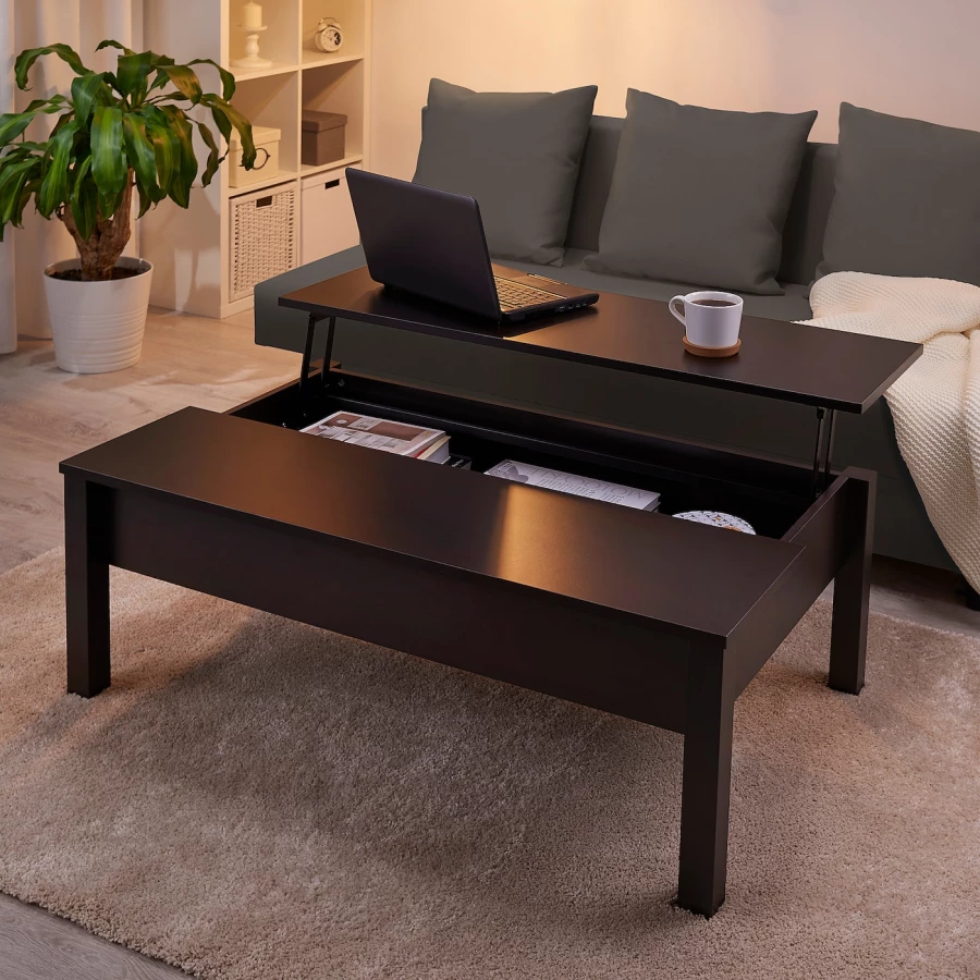 Журнальный стол - IKEA ИКЕА TRULSTORP, 115x70 см, черно-коричневый (изображение №3)