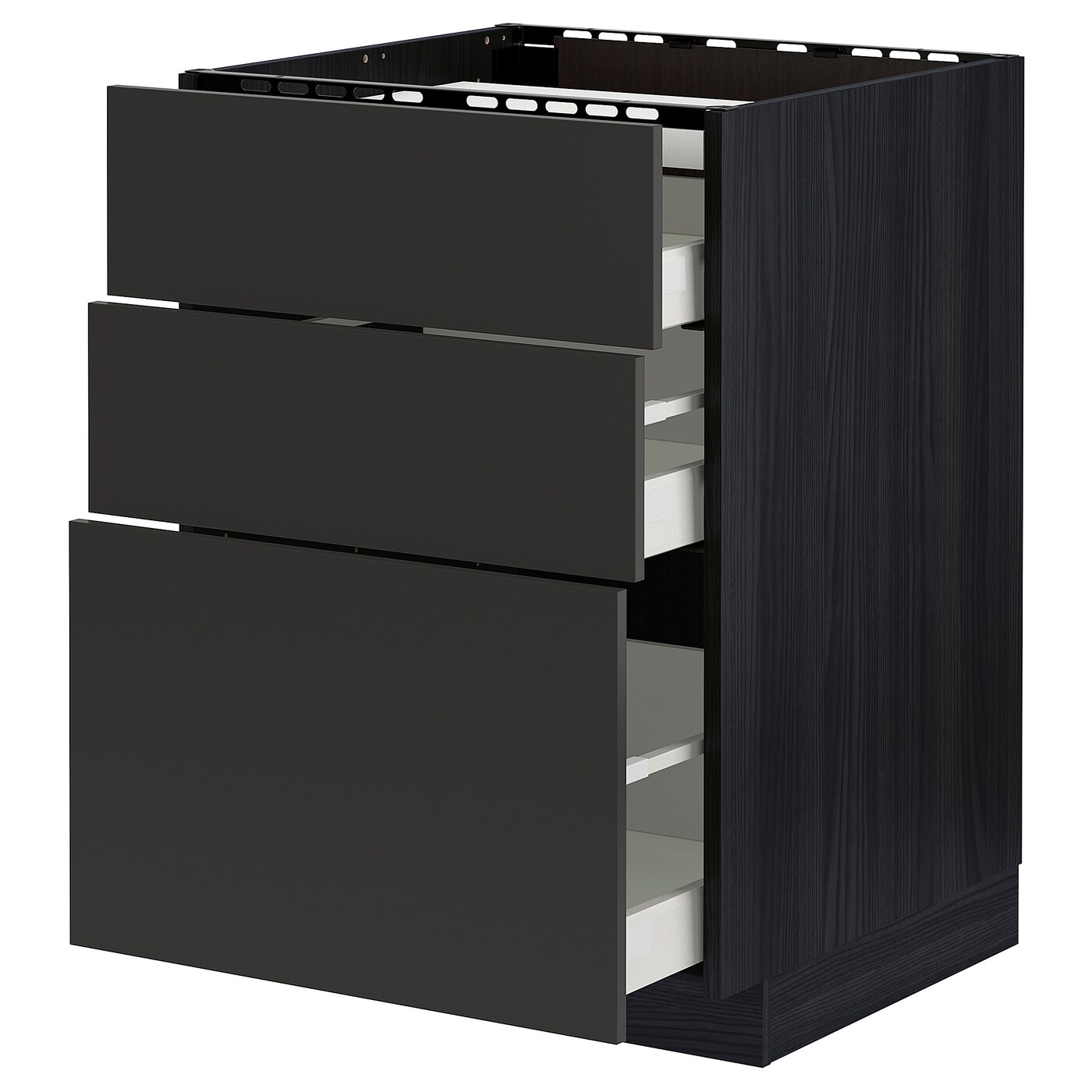 Напольный кухонный шкаф  - IKEA METOD MAXIMERA, 88x62x60см, черный/темно-серый, МЕТОД МАКСИМЕРА ИКЕА