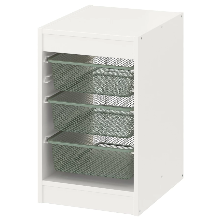Стеллаж - IKEA TROFAST, 34х44х55 см, белый/серо-зеленый, ТРУФАСТ ИКЕА (изображение №1)