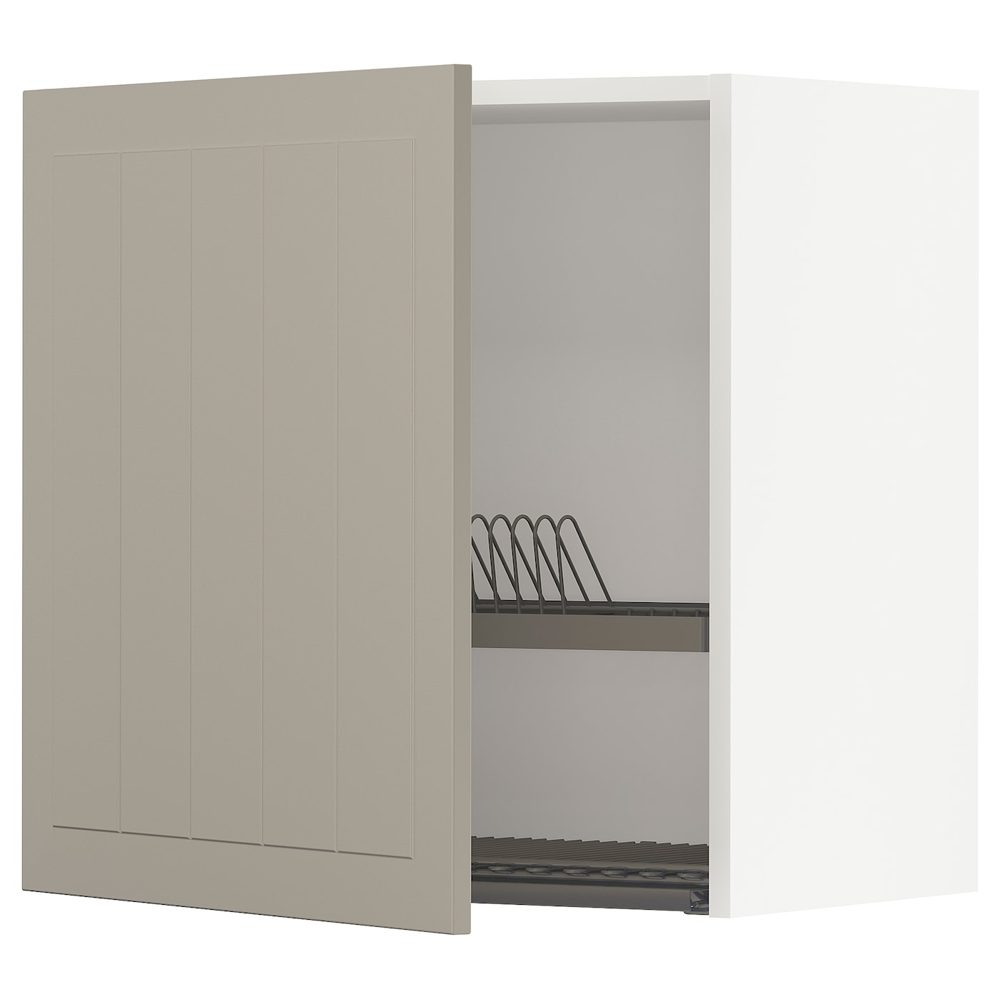 Навесной шкаф с сушилкой - METOD IKEA/ МЕТОД ИКЕА, 60х60 см, белый/светло-коричневый и
