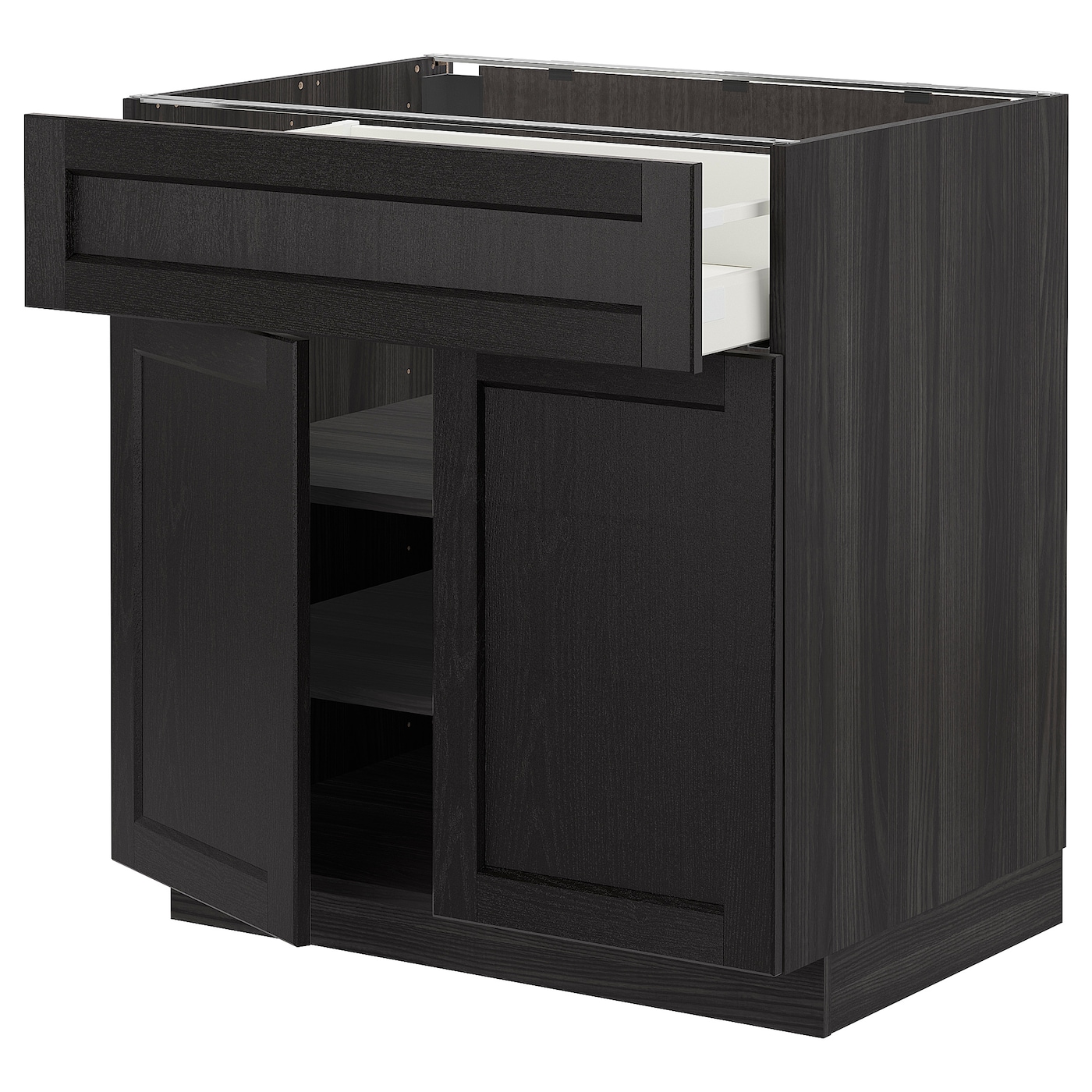 Напольный кухонный шкаф  - IKEA METOD MAXIMERA, 88x61,9x80см, черный, МЕТОД МАКСИМЕРА ИКЕА