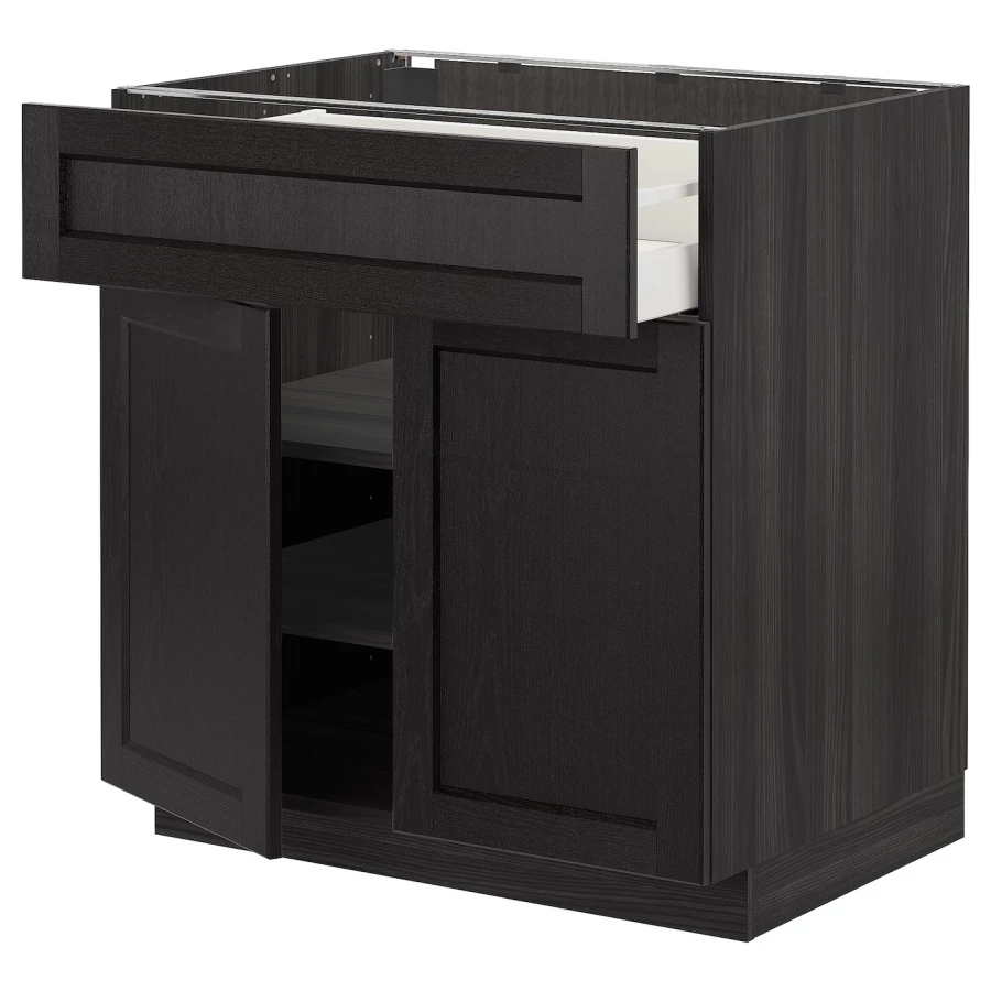 Напольный кухонный шкаф  - IKEA METOD MAXIMERA, 88x61,9x80см, черный, МЕТОД МАКСИМЕРА ИКЕА (изображение №1)