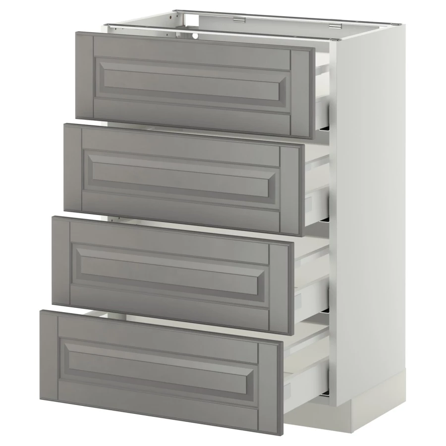 Напольный кухонный шкаф  - IKEA METOD MAXIMERA, 88x39,5x60см, белый/серый, МЕТОД МАКСИМЕРА ИКЕА (изображение №1)
