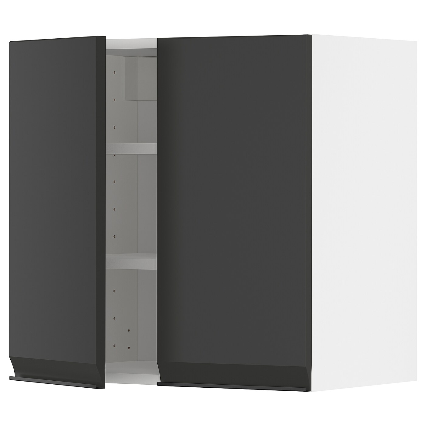 Навесной шкаф с полкой - METOD IKEA/ МЕТОД ИКЕА, 60х60 см,  белый/черный