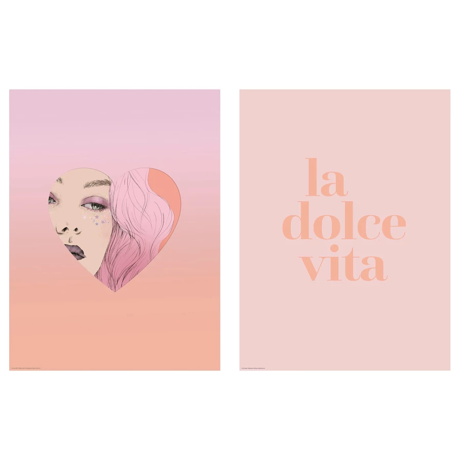 Постер, 2 шт. - IKEA BILD, 30х40 см, «la dolce vita», БИЛЬД ИКЕА (изображение №1)