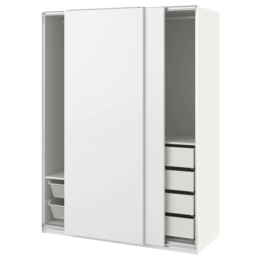 Шкаф - IKEA PAX/HASVIK/ПАКС/ХАСВИК ИКЕА, 66х150х201 см, белый (изображение №1)