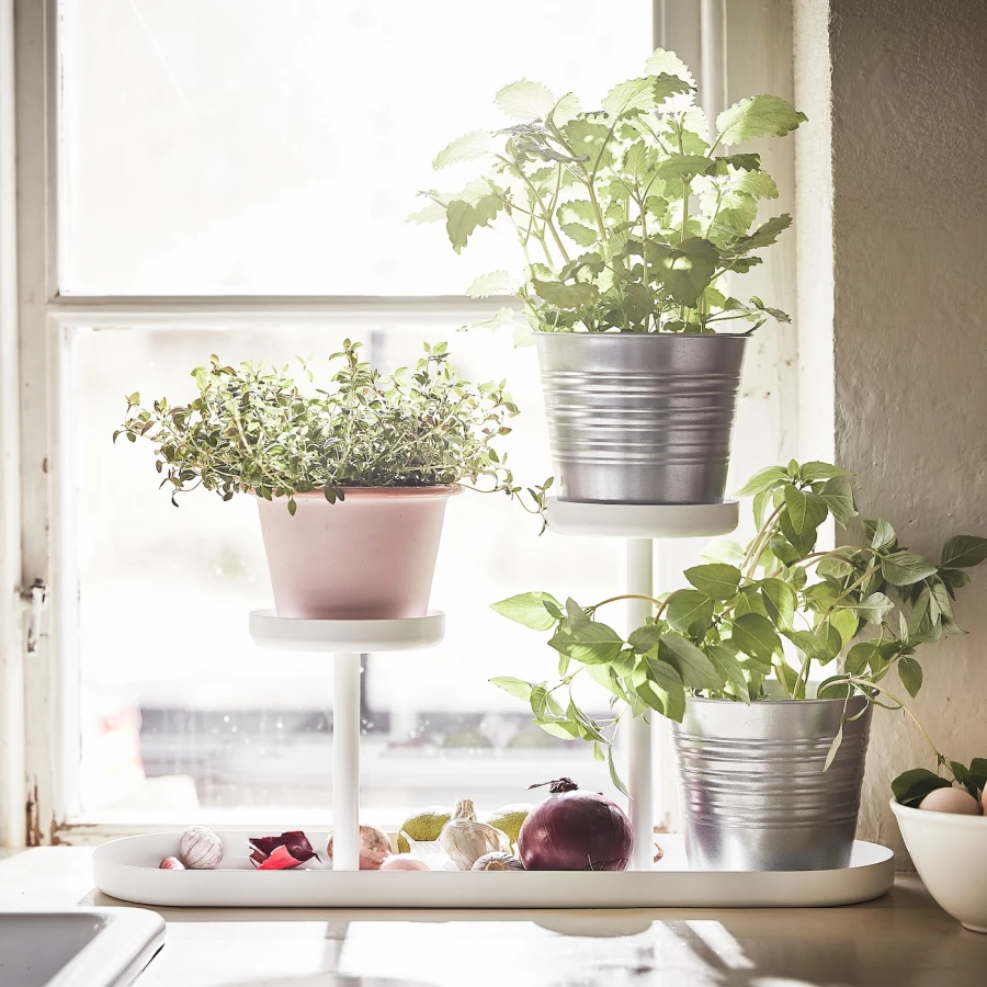 Подставка для растений - IKEA CHILISTRÅN/CHILISTRAN, 24 см, белый, ЧИЛИСТРОН ИКЕА (изображение №3)