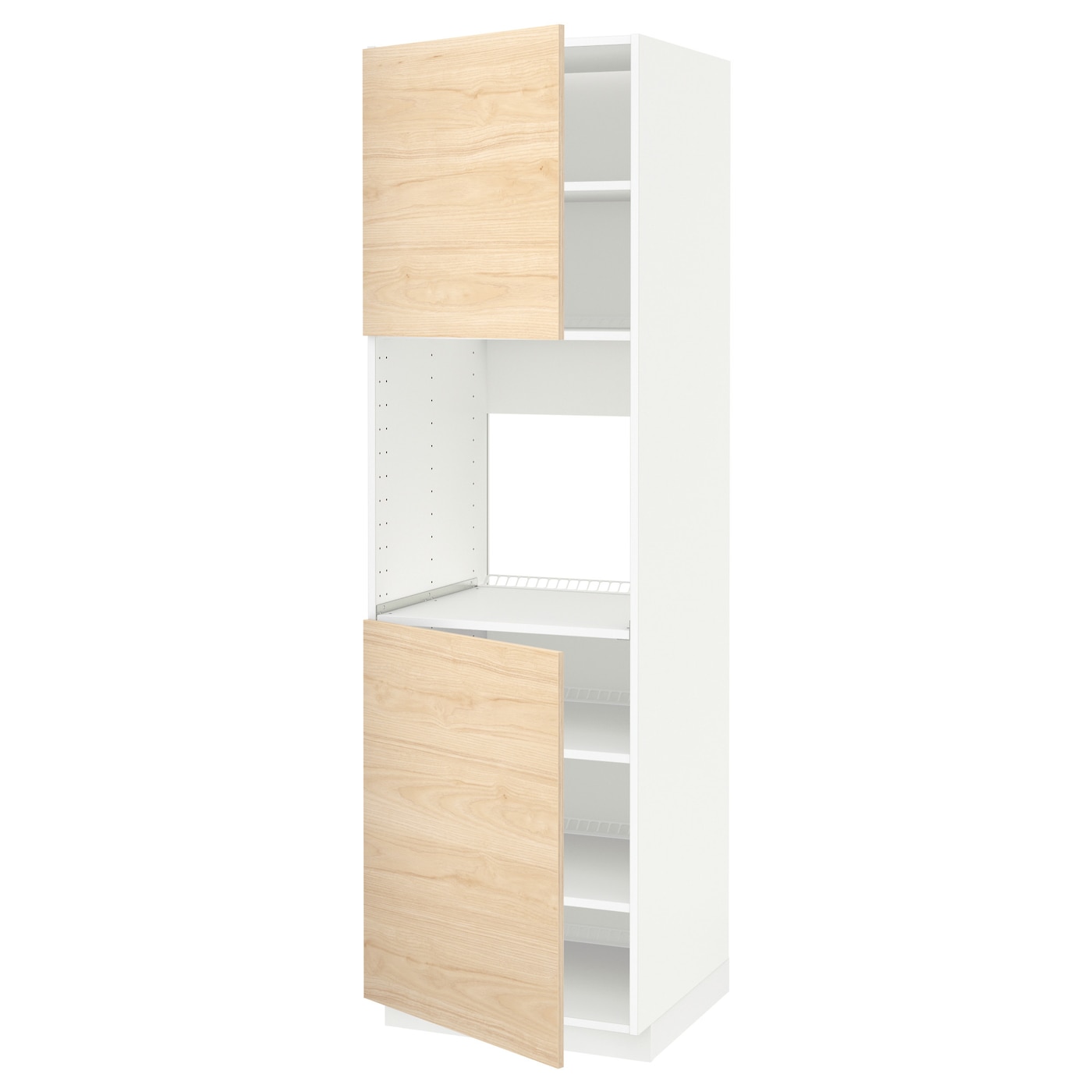 Высокий кухонный шкаф с полками - IKEA METOD/МЕТОД ИКЕА, 200х60х60 см, белый/под беленый дуб
