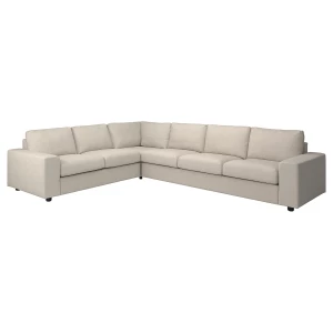 Диван угловой 5-местный - IKEA VIMLE, 326/256х98х83 см, бежевый, ВИМЛЕ ИКЕА