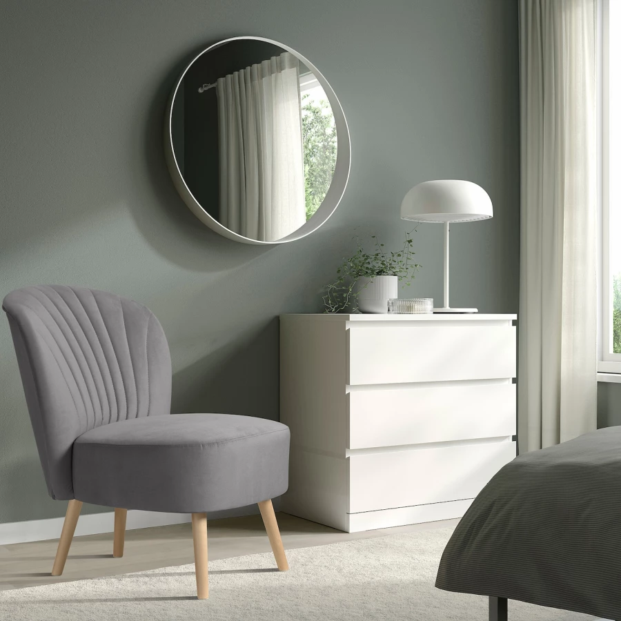 Кресло - IKEA BILLHAMN/БИЛЛХАМН, 59х78х82 см, серый (изображение №3)