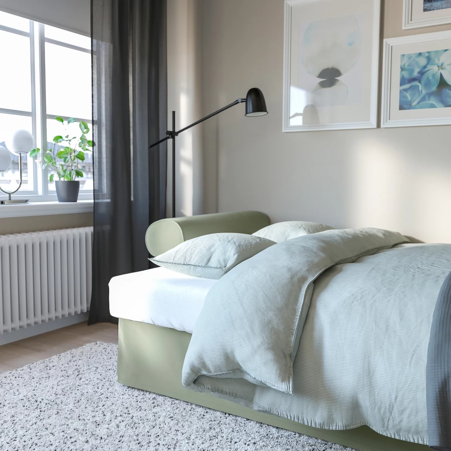 3-местный диван-кровать - IKEA VRETSTORP, 91x96x244см, зеленый, ВРЕТСТОРП ИКЕА (изображение №3)