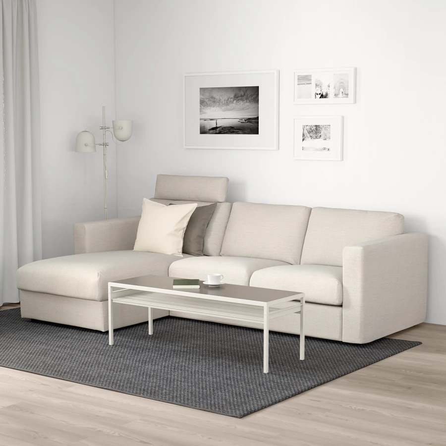 3-местный диван - IKEA VIMLE, 98x252см, бежевый, ВИМЛЕ ИКЕА (изображение №3)