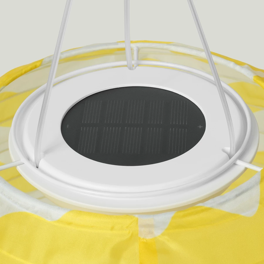 Подвесной светильник на солнечной энергии - IKEA SOLVINDEN, 26 см, бежевый, СОЛВИНДЕН ИКЕА (изображение №4)